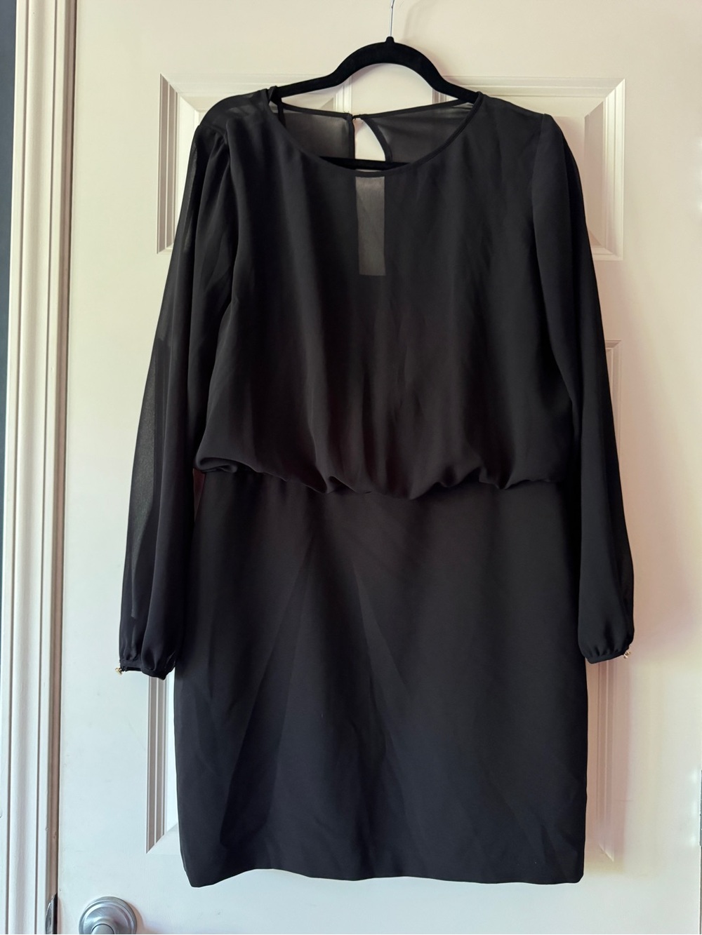 Banana Republic Black Long-Sleeve Mini Dress